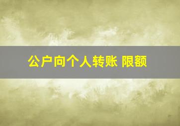 公户向个人转账 限额